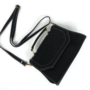 NWT Black Retro Fabric Handbag | Vintage Look Purse